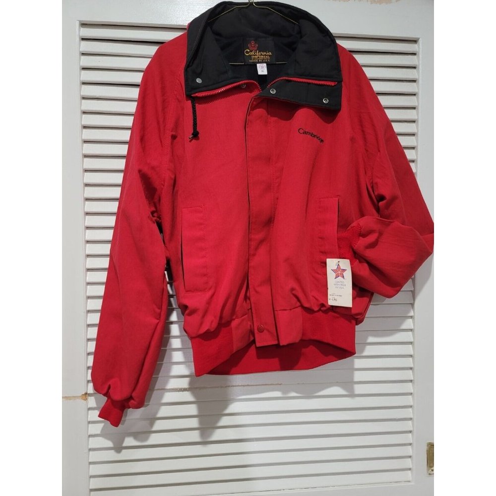 Vtg California Imperial Cambridge cigarettes Windbreaker Jacket Mens XL USA Red